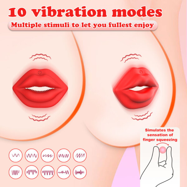 Tickt Kissy Secret Nipple Vibrating Clamp with 10 Vibrating Modes