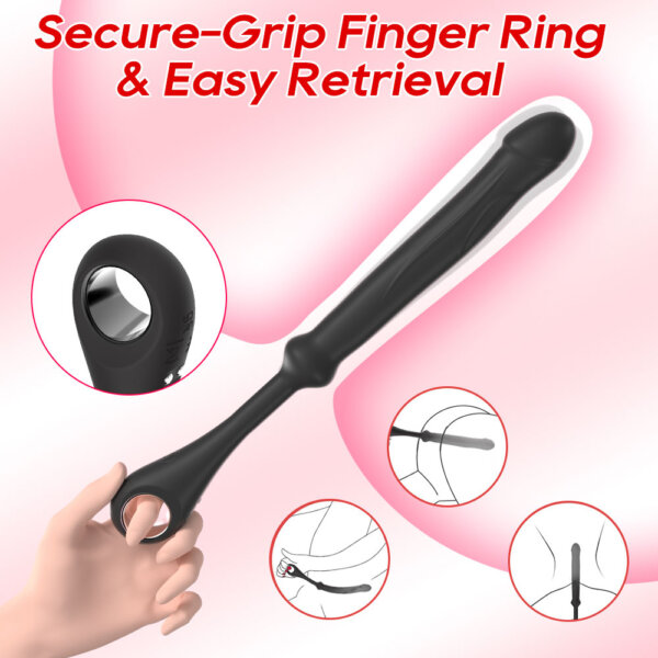 Tickt Bendable Bead Butt Plug With Finger Ring for Easy Retrieval