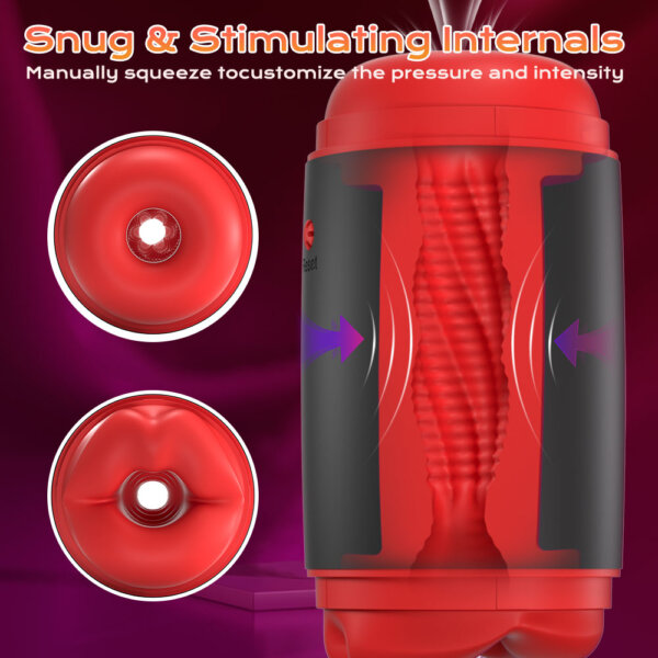 7 Tickt Double Entrance Manual Squeezable Male Masturbator Snug and Stimulating Internals