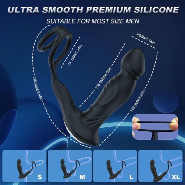 Tickt Waggling Vibrating & Pulling Prostate Massager ULTRA SMOOTH PREMIUM SILICONE