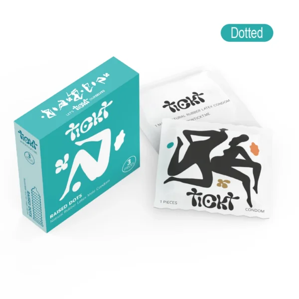 2 Tickt Raised Dots Condom