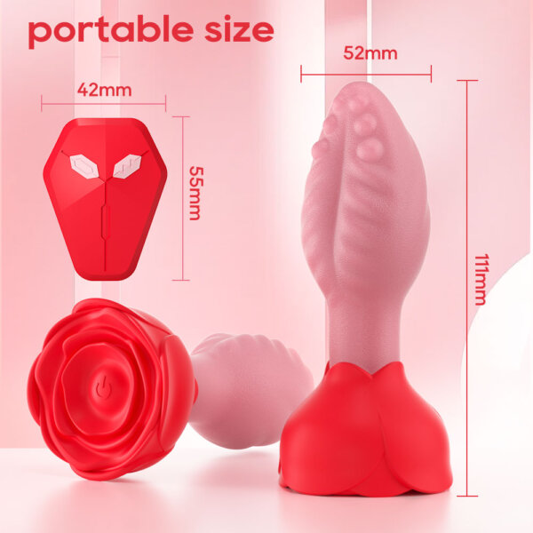 Tickt Rose Butt Plug Portable Size
