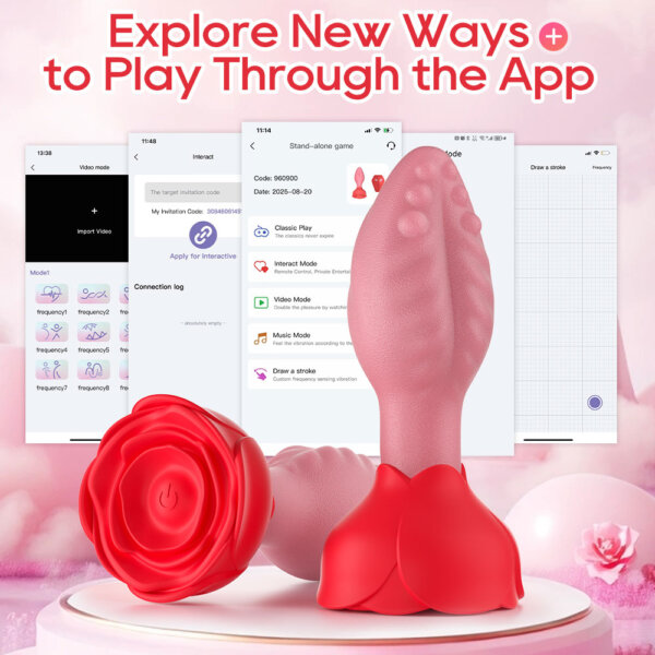 Tickt Rose Butt Plug Controlled by App