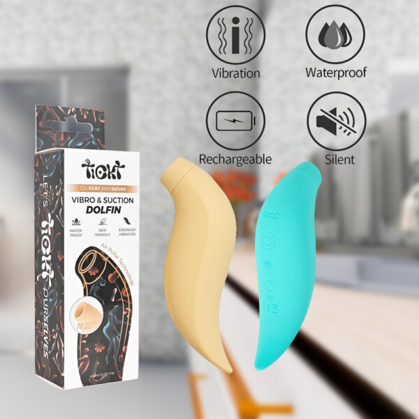 8 Tickt Vibro & Suction Dolfin Discreet Packing